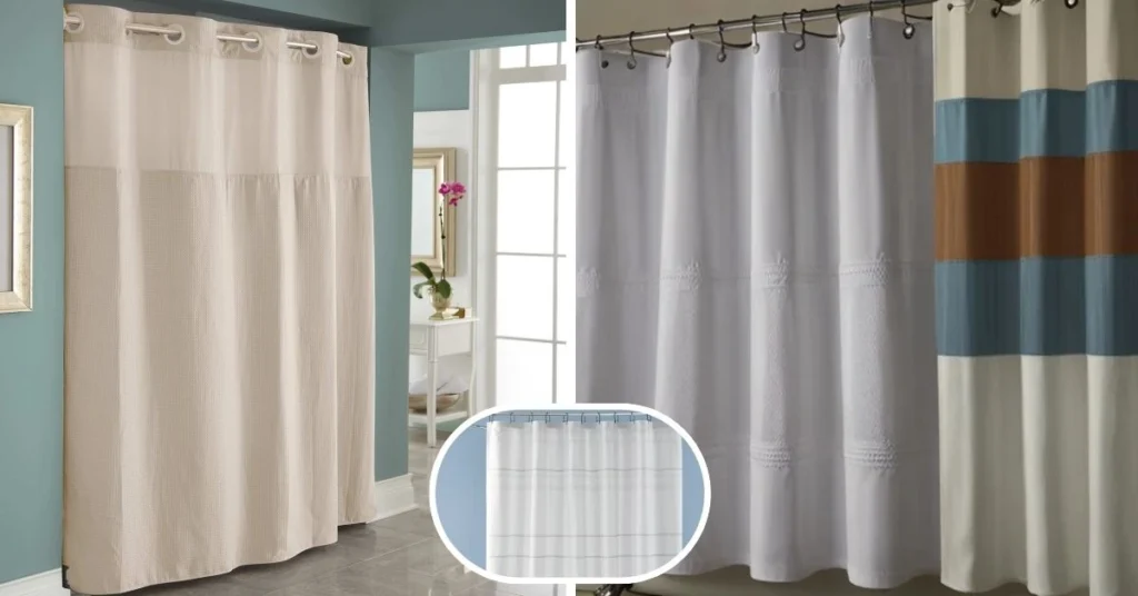 Hookless Dobby Pique Mystery Shower Curtain in White Color